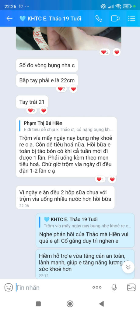 Phản hồi tăng cân không cần thuốc của em Thảo 19 tuổi – Yoga Azu